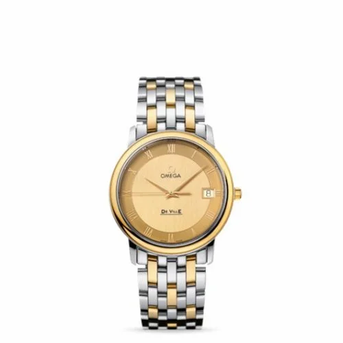 Omega De Ville Prestige Quartz 34.4 Stainless Steel / Yellow Gold / Champagne / Bracelet 4310.12.00 (43101200)
